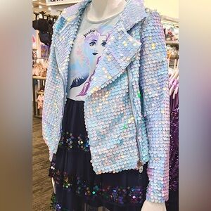 Target X Disney Frozen Girls’s Ice Blue Sequin Elsa Jacket Size L- New Condition